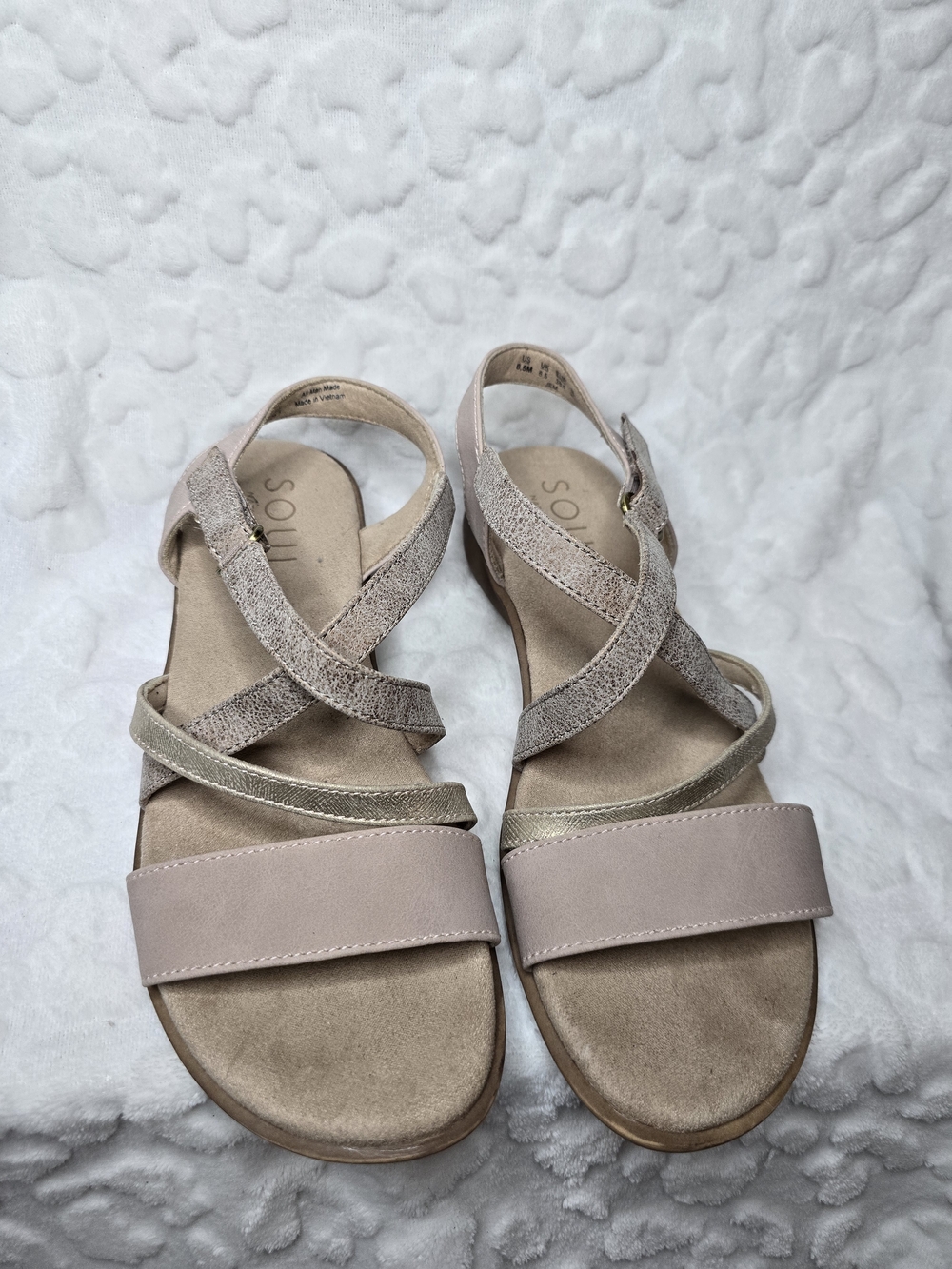 Naturalizer Women's Blush Pink Cross-Strap Comfort Sandals